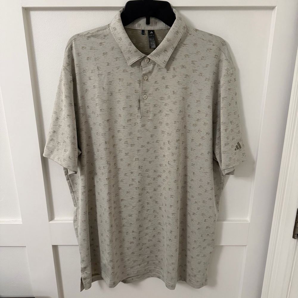 Adidas Mens XL Ultimate365 Novelty Polo Shirt Beige